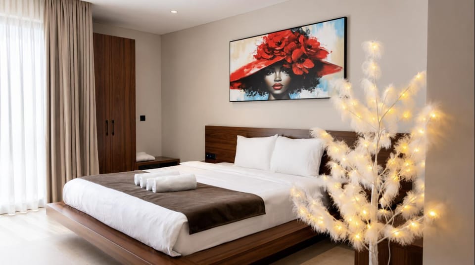 Bed, Photo of the whole room, Decorative detail, Bedroom