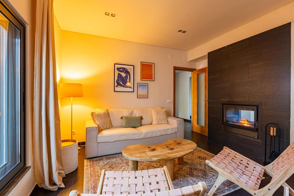 Living room, fireplace