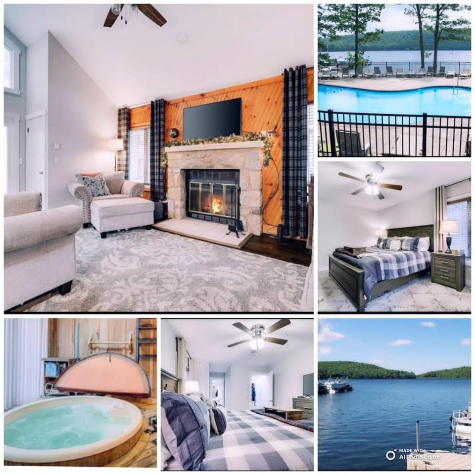 Amazing Condo with hot tub and screened in porch 8 passes to lake and beach House in Kidder Township