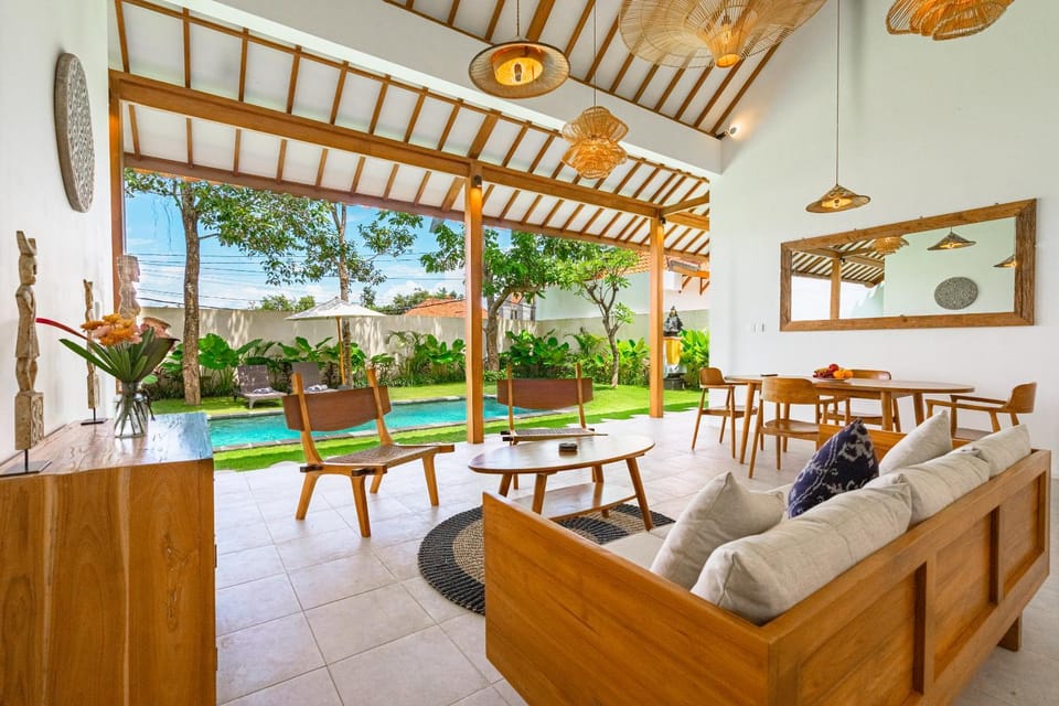 Living room, Seating area, Pool view, Swimming pool, sunbed