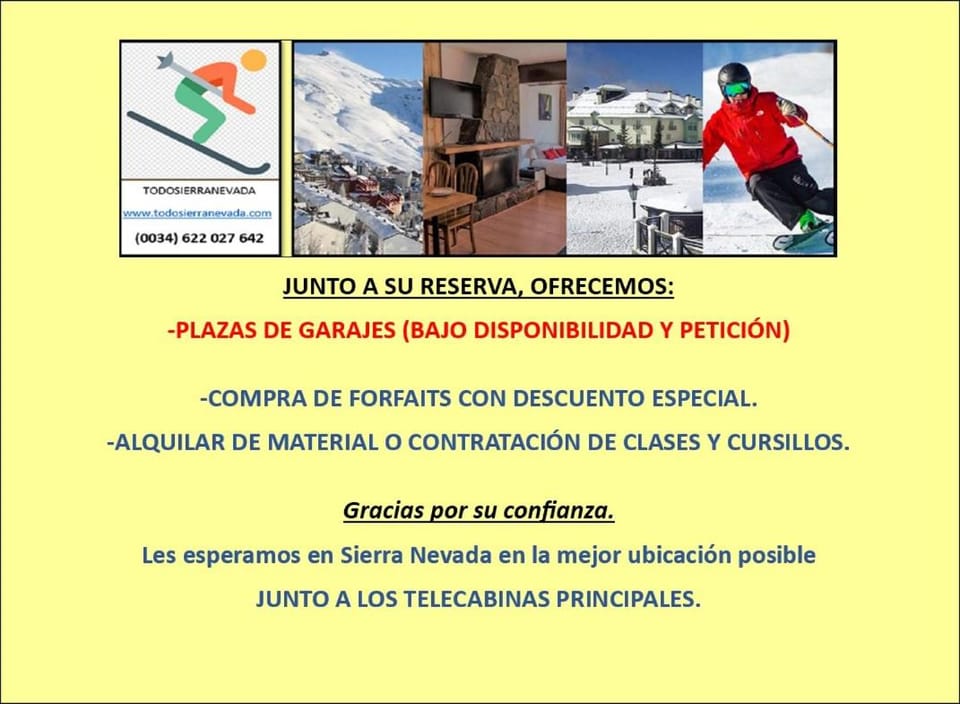 SKI & SNOW APARTMENTS - PLAZA DE PRADOLLANO - Junto a los Telecabinas by TODOSIERRANEVADA Cabin in Sierra Nevada