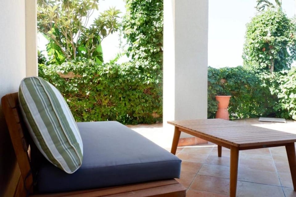 Patio, Garden, Seating area, Dining area, Garden view, Sea view