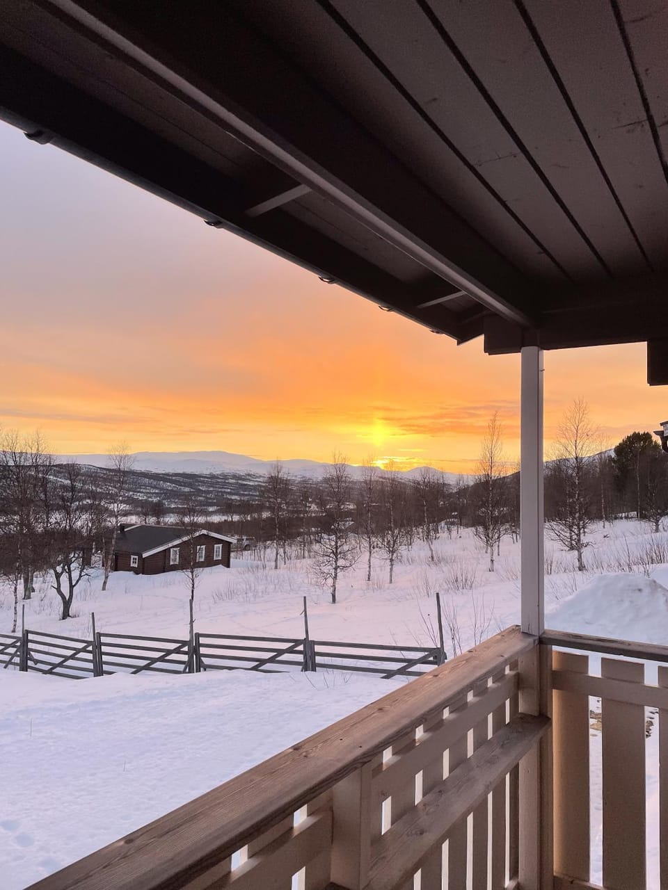 Natural landscape, Winter, Balcony/Terrace, Sunset
