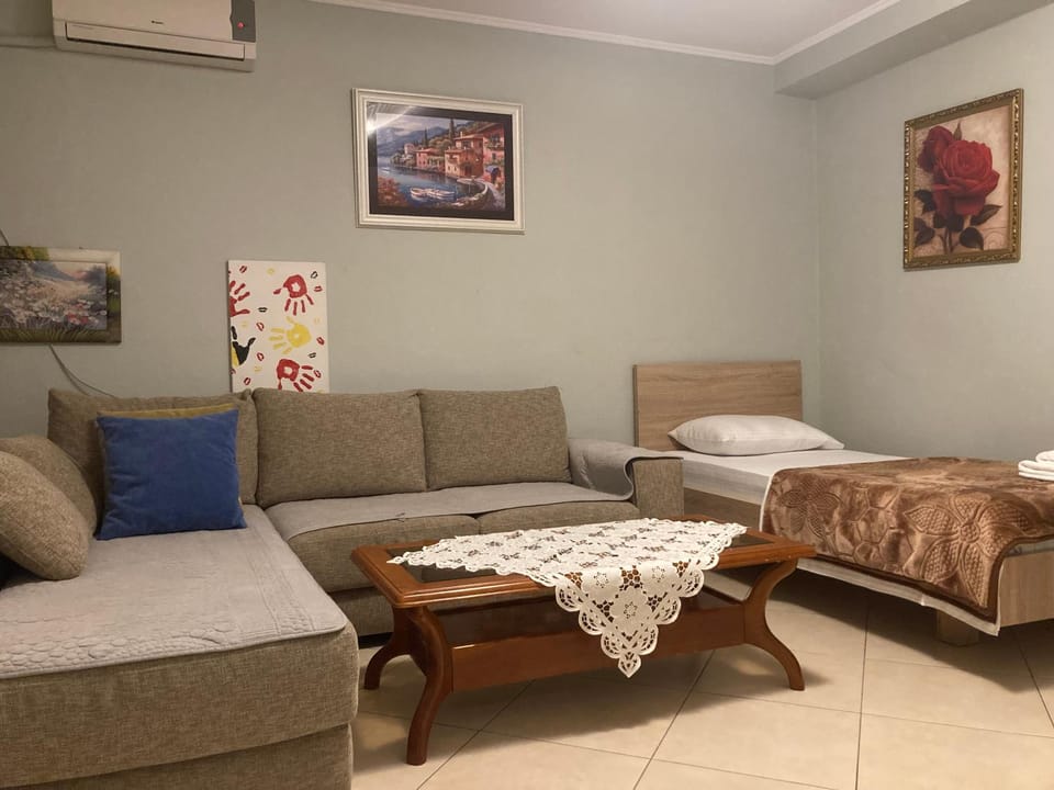 Bed, Living room, Photo of the whole room, Seating area, air conditioner