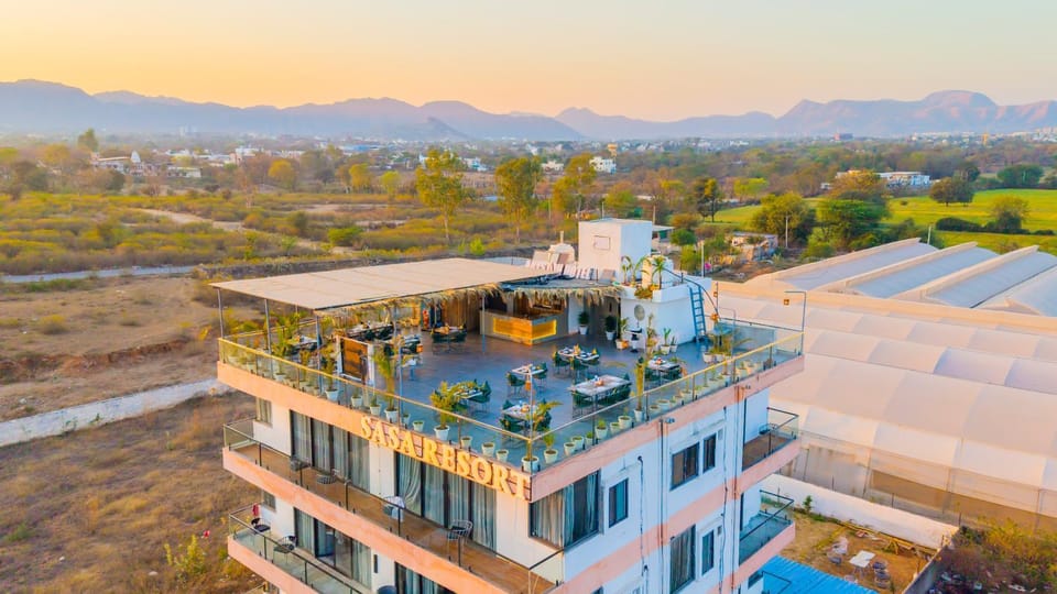 Nearby landmark, Mountain view, Sunset