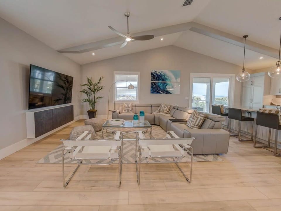 Luxury Ocean View Home with Pool & Spa steps to the beach fenced yard House in Palm Coast
