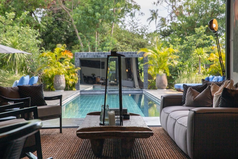 Living room, Seating area, Garden view, Pool view, Swimming pool