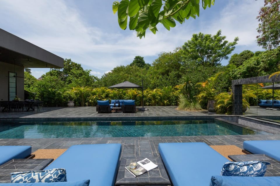 Natural landscape, Garden, Pool view, Swimming pool, sunbed