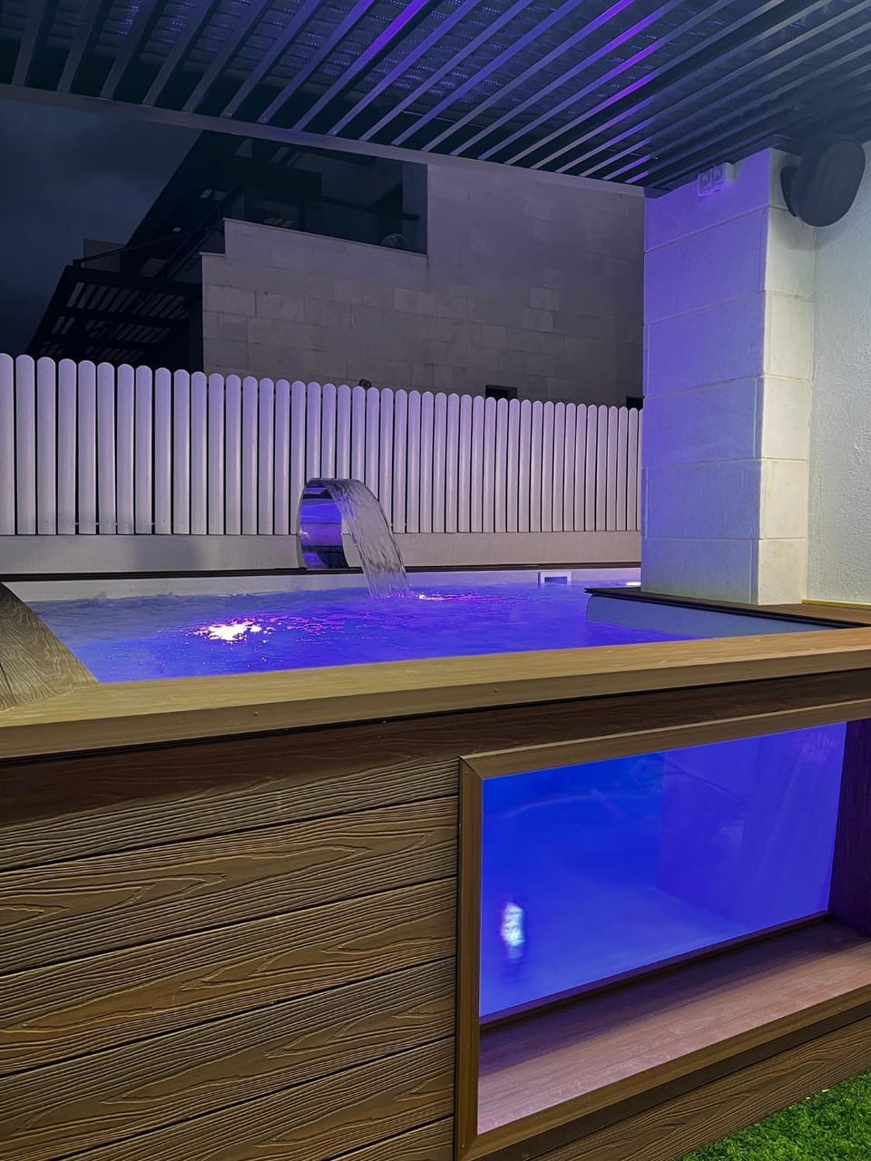 Night, Pool view, Swimming pool