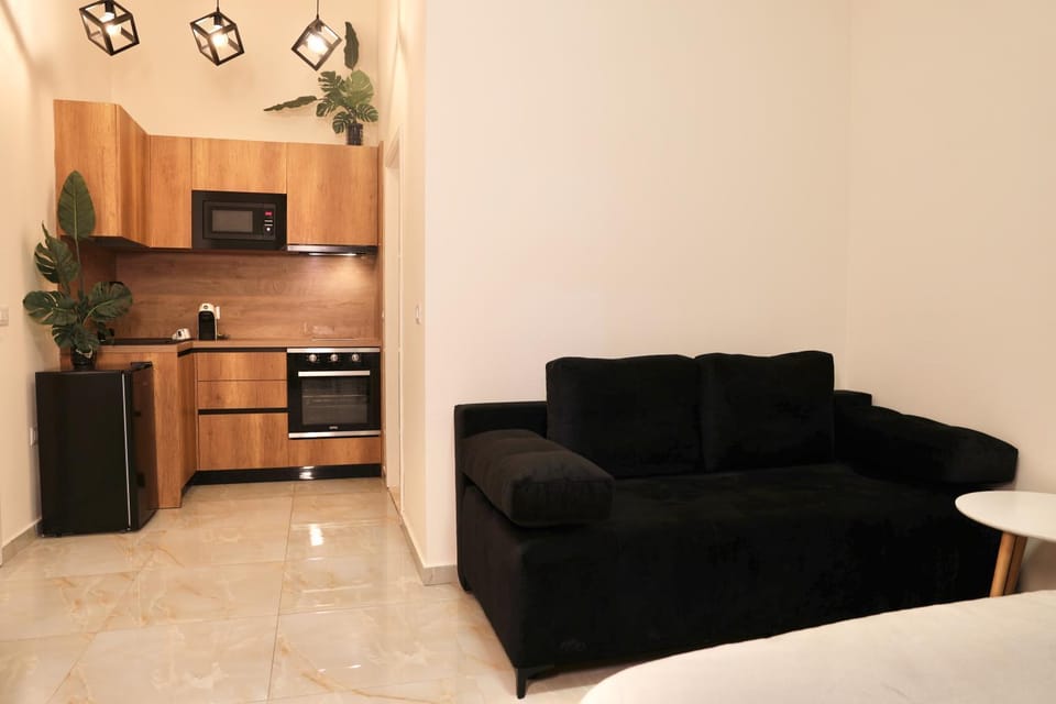 Kitchen or kitchenette, Living room, Seating area, minibar, oven, pet friendly, stove