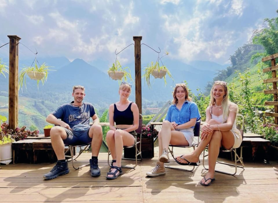Natural landscape, group of guests