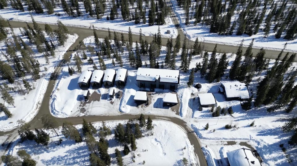 Property building, Bird's eye view, Winter