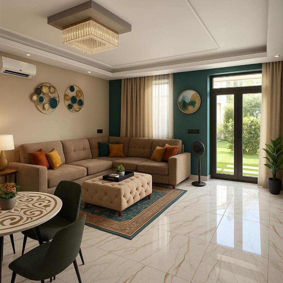 Living room, Seating area, air conditioner