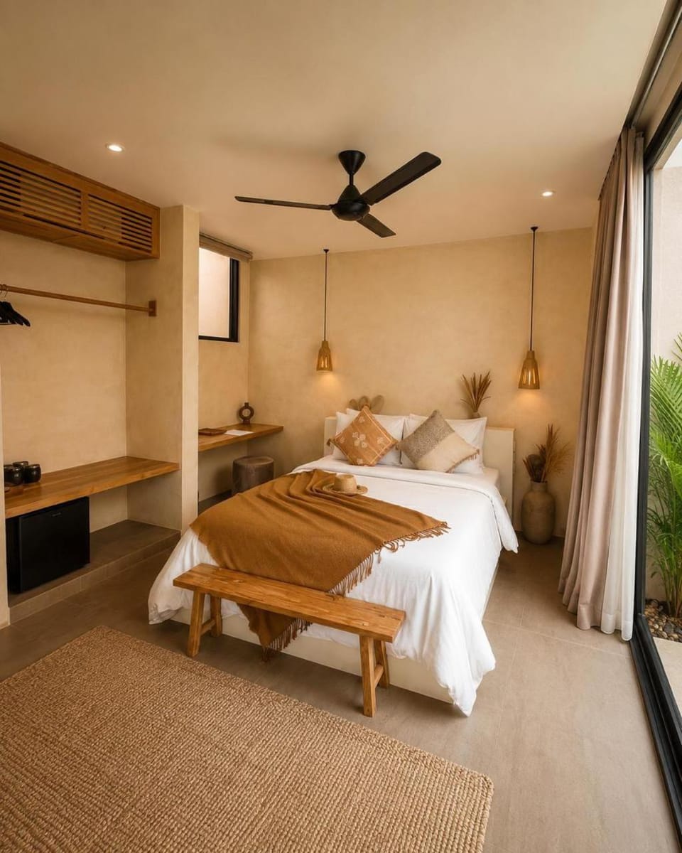 Bed, Bedroom, air conditioner