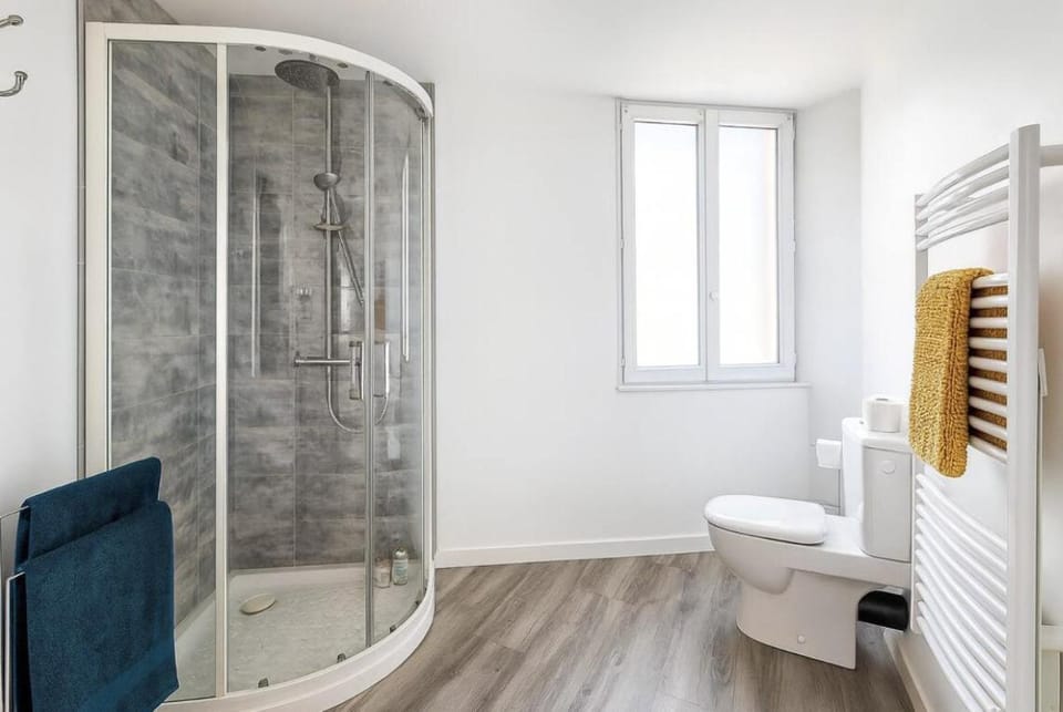 Shower, Toilet, Bathroom, towels