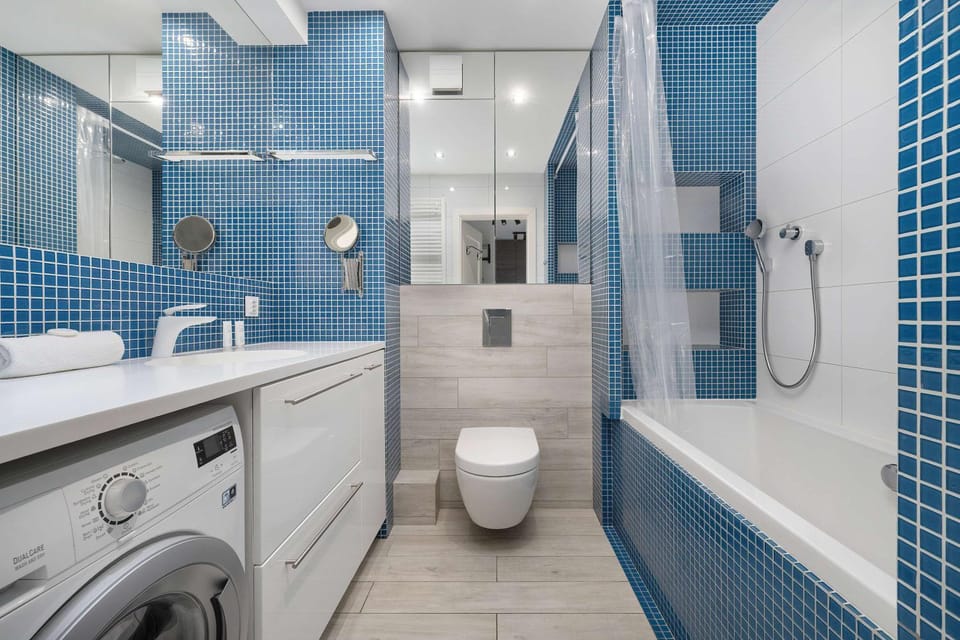 Bathroom, Bath, washing machine