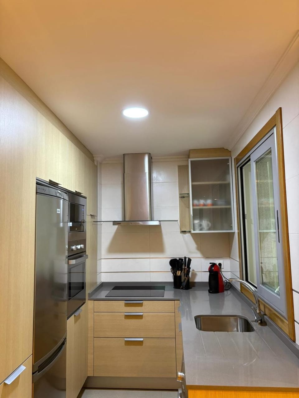 Kitchen or kitchenette, oven, stove