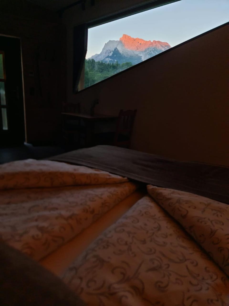 Bed, Natural landscape, Bedroom, Mountain view
