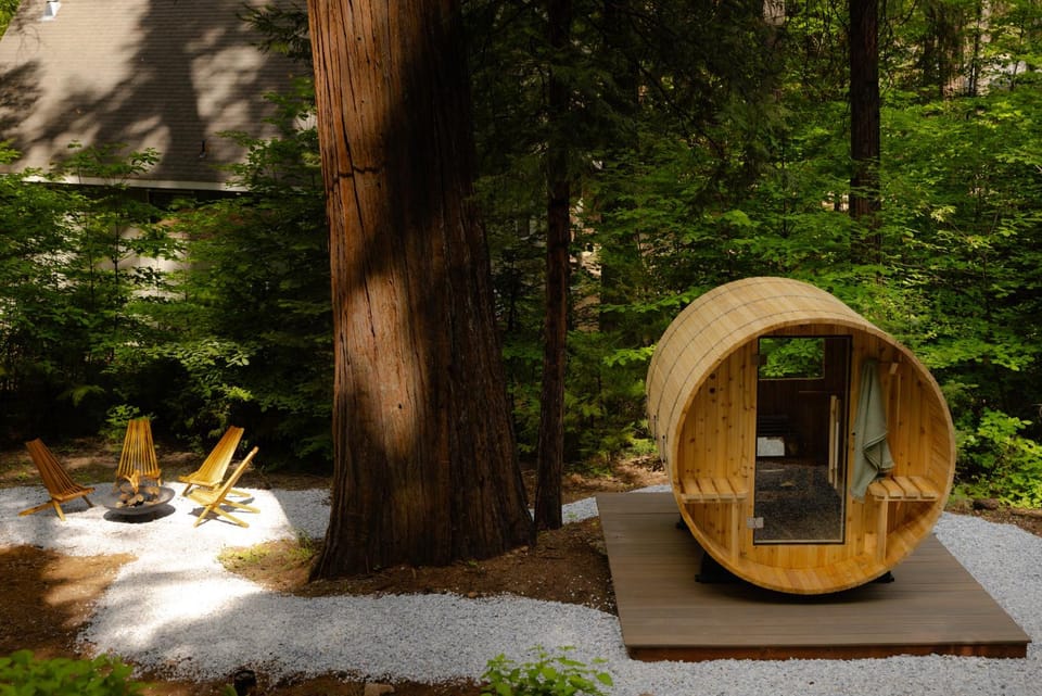 Day, Natural landscape, Sauna, fireplace