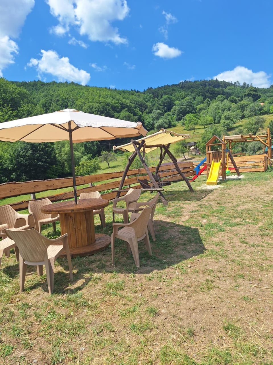 Natural landscape, Children play ground, Mountain view