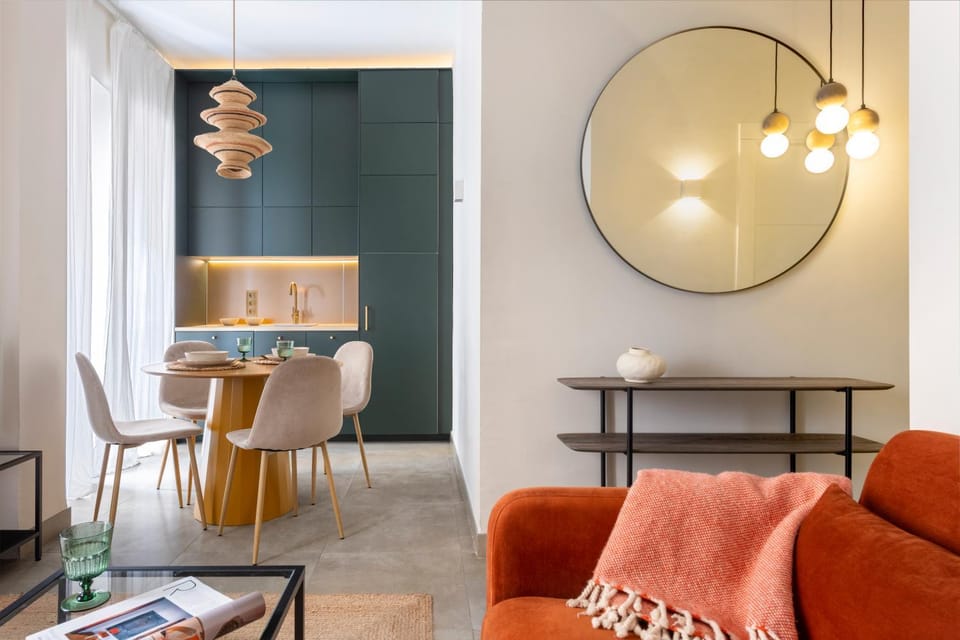 Living room, Seating area, Dining area