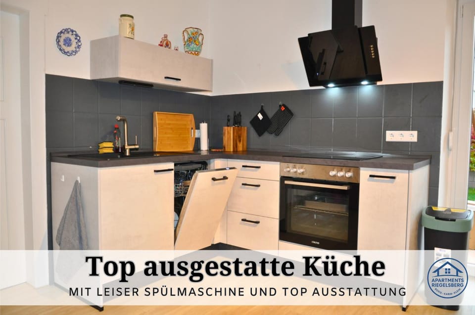 Kitchen or kitchenette, Text overlay, dishwasher, stove, toaster