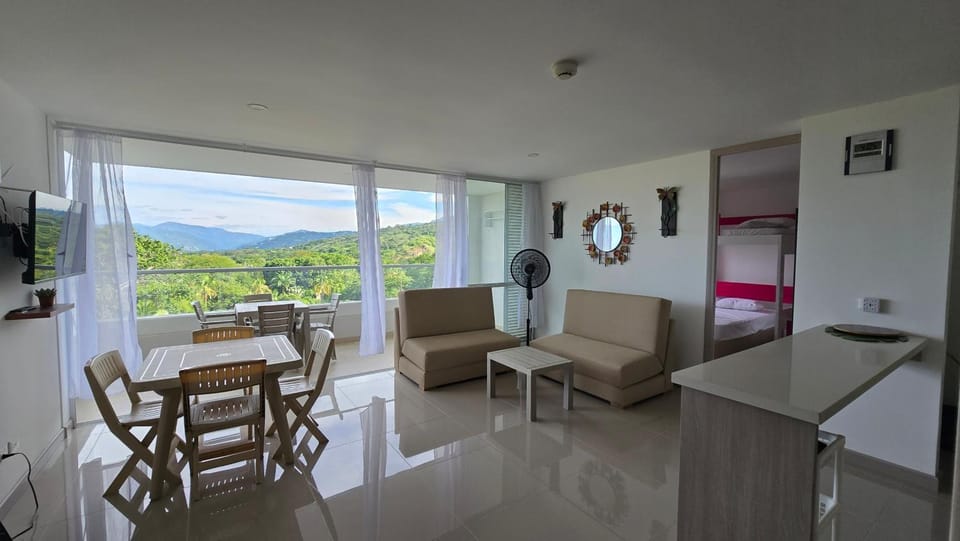 Natural landscape, TV and multimedia, Living room, Seating area, Dining area, Mountain view
