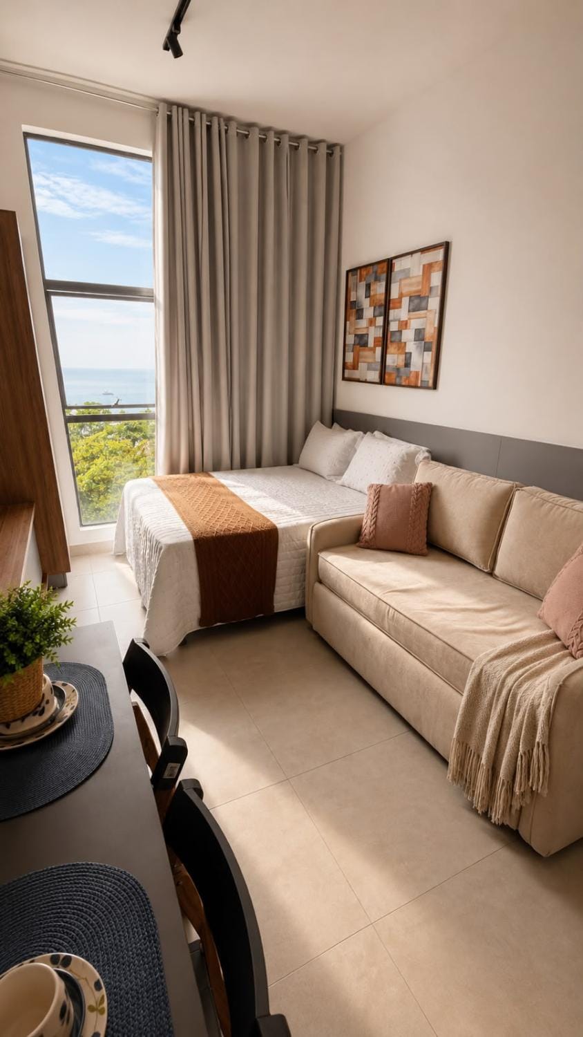 Bed, Living room, Photo of the whole room, Seating area