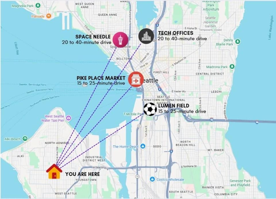 New Listing Fire Pit Water View Dogs OK House in Seattle