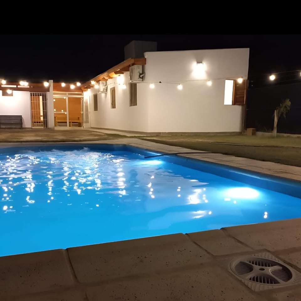 Night, Pool view, Swimming pool