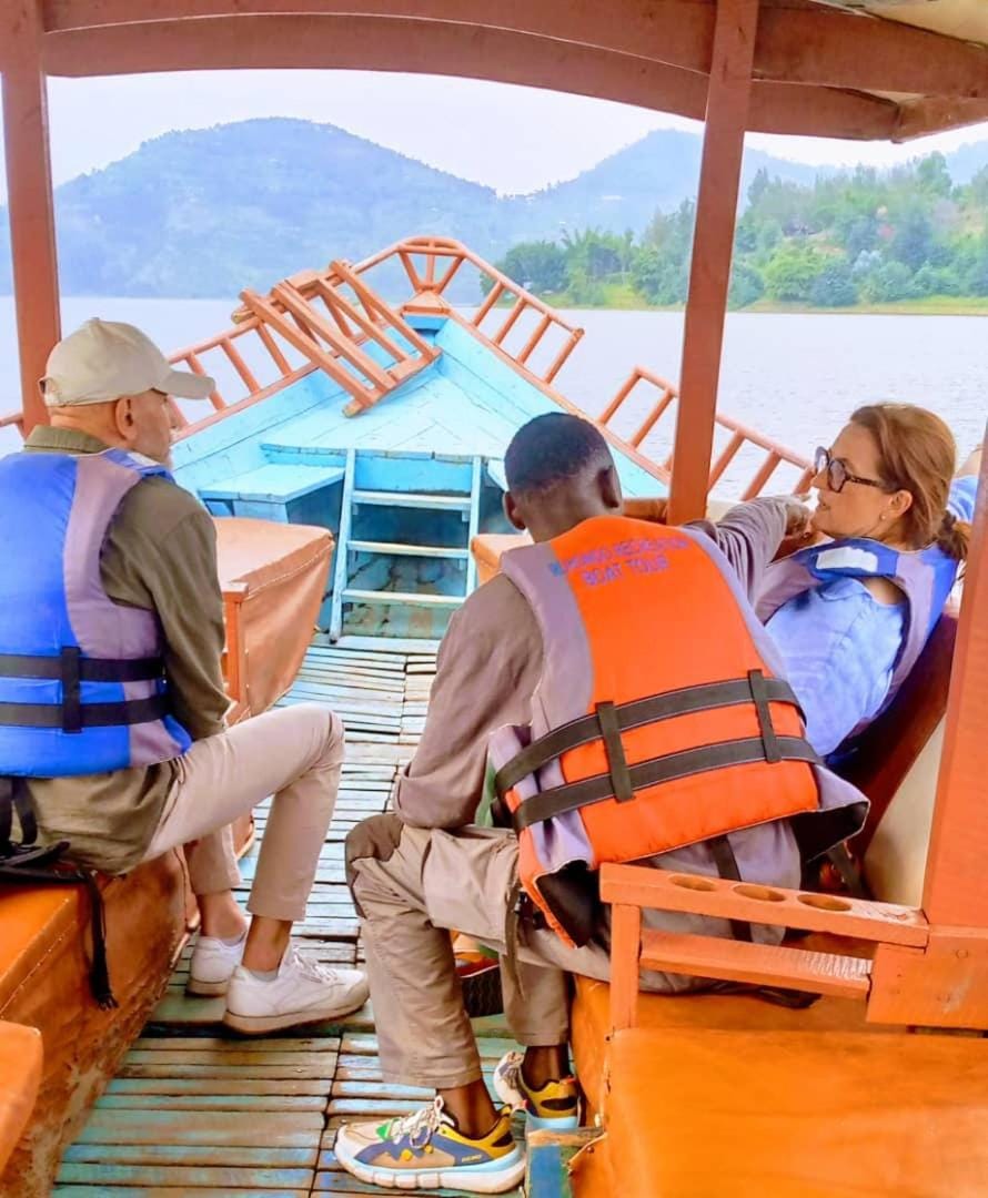 Twin Lakes Rwanda Boat Tours Docked boat in Uganda