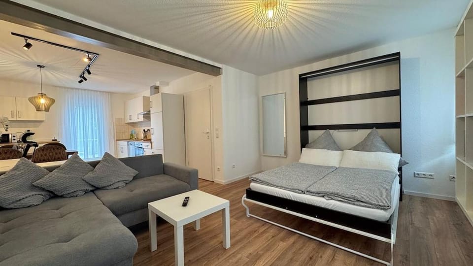 Bed, Living room, Photo of the whole room, Seating area