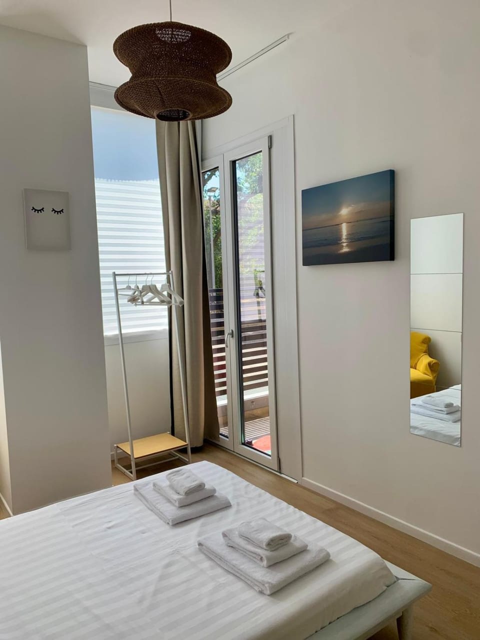 Bed, Photo of the whole room, Bedroom, towels, wardrobe