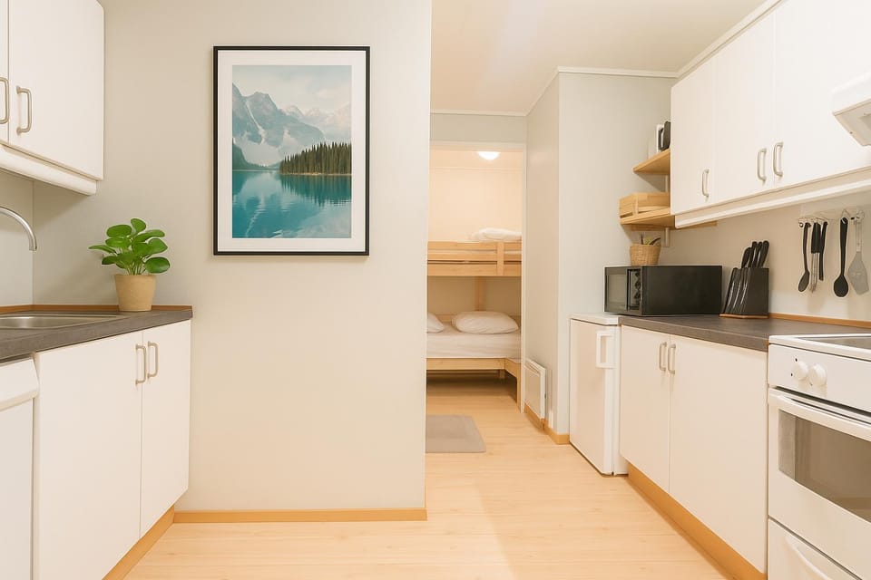 Kitchen or kitchenette, oven, stove