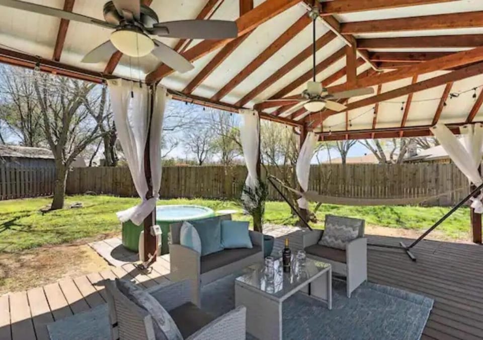 Steps from the Water, Fenced Yard, Patio Deck & Fire Pit House in New Braunfels