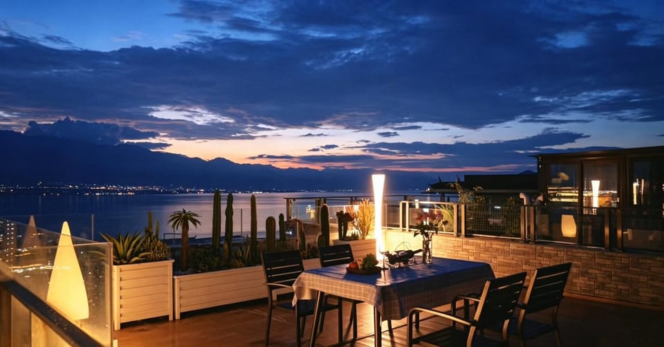 Night, Balcony/Terrace, Lounge or bar