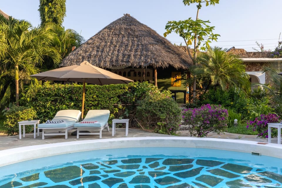 Property building, Garden, Swimming pool, sunbed