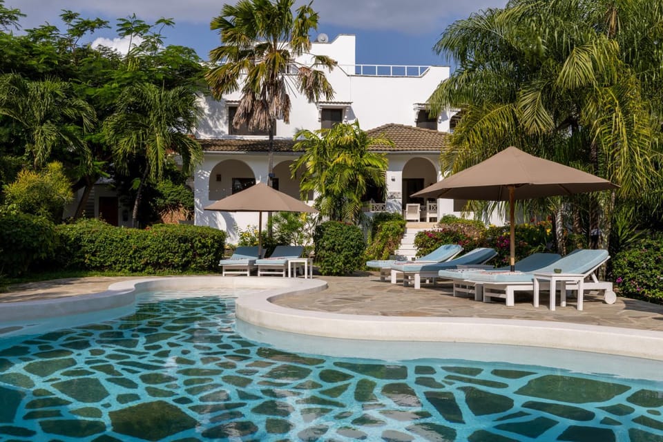 Property building, Garden, Swimming pool, sunbed