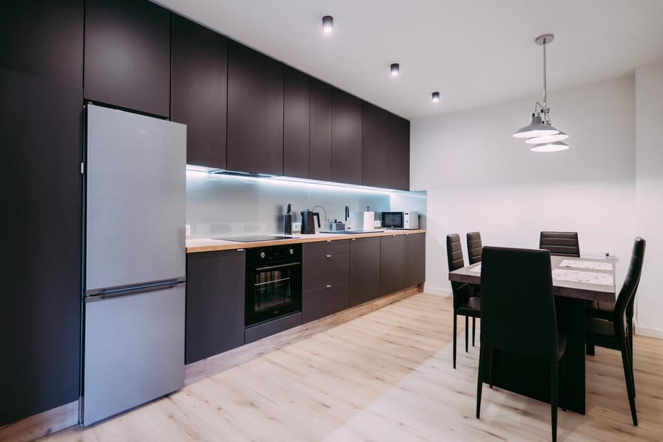Kitchen or kitchenette, dishwasher, stove