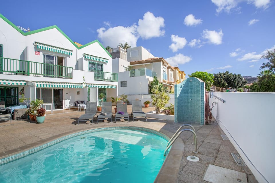 Property building, Living room, Swimming pool
