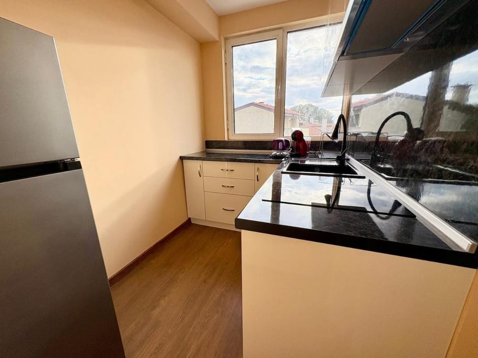 Coffee/tea facilities, Kitchen or kitchenette, oven, stove