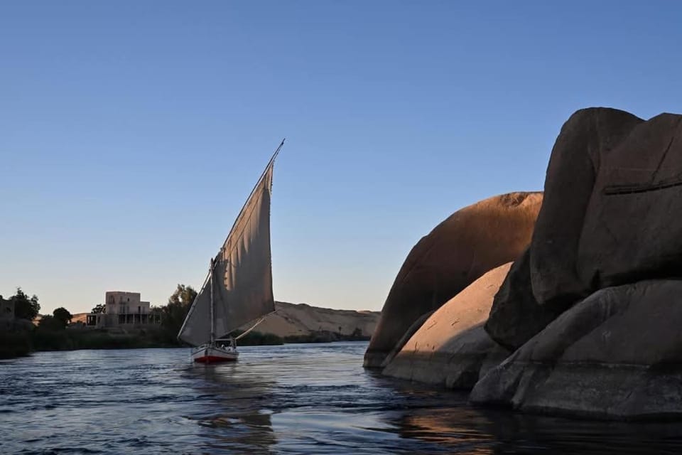 Felucca, welcome sailing Docked boat in Egypt