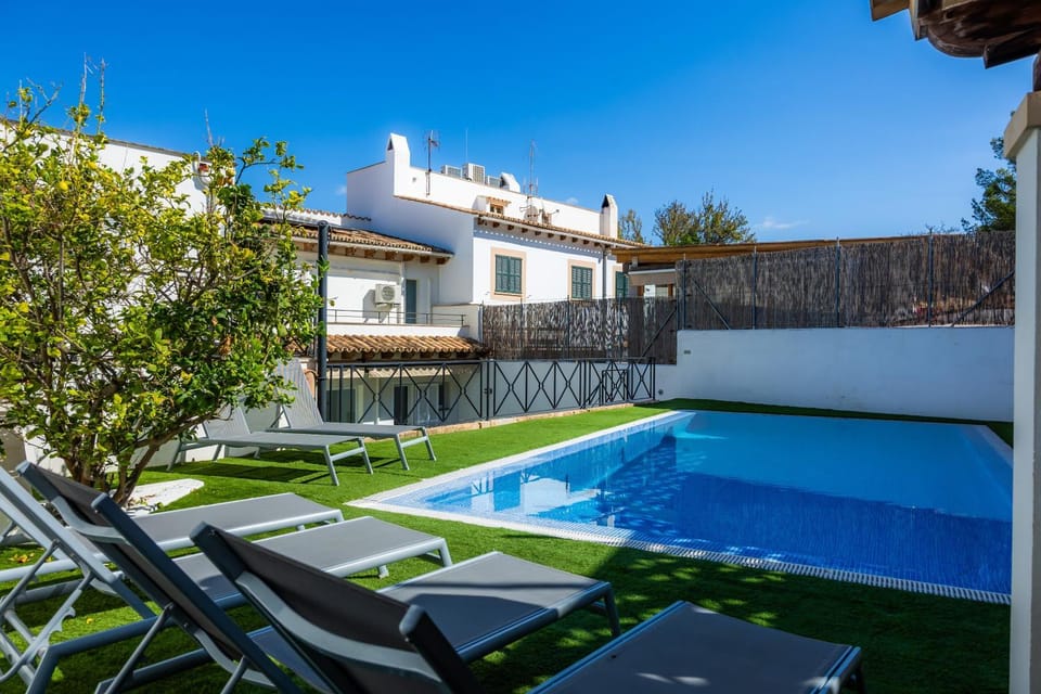 Property building, Living room, Swimming pool