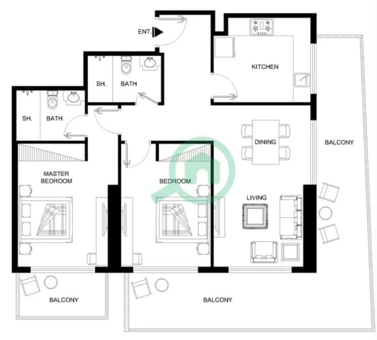 Free housekeeping visits during your stay - StayShort - JVC sleeps 4 with Amazing Views and Large Balcony Apartment in Dubai