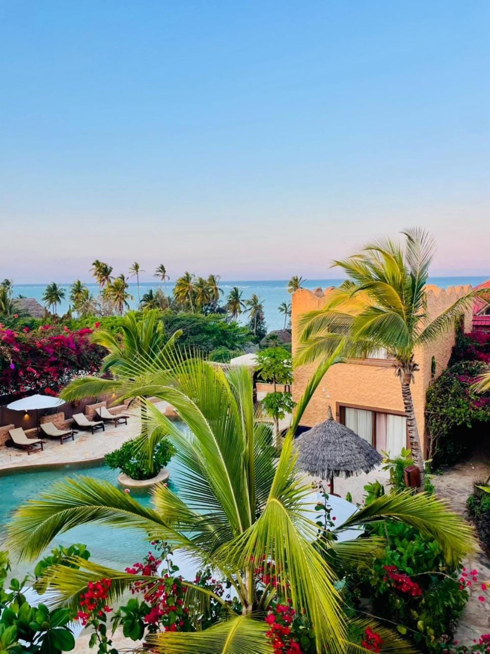 Property building, Sea view, Swimming pool, Sunset