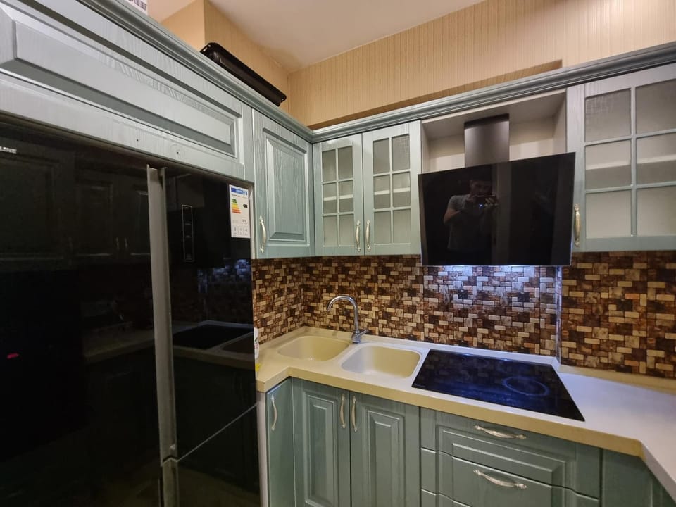 Kitchen or kitchenette, minibar, stove