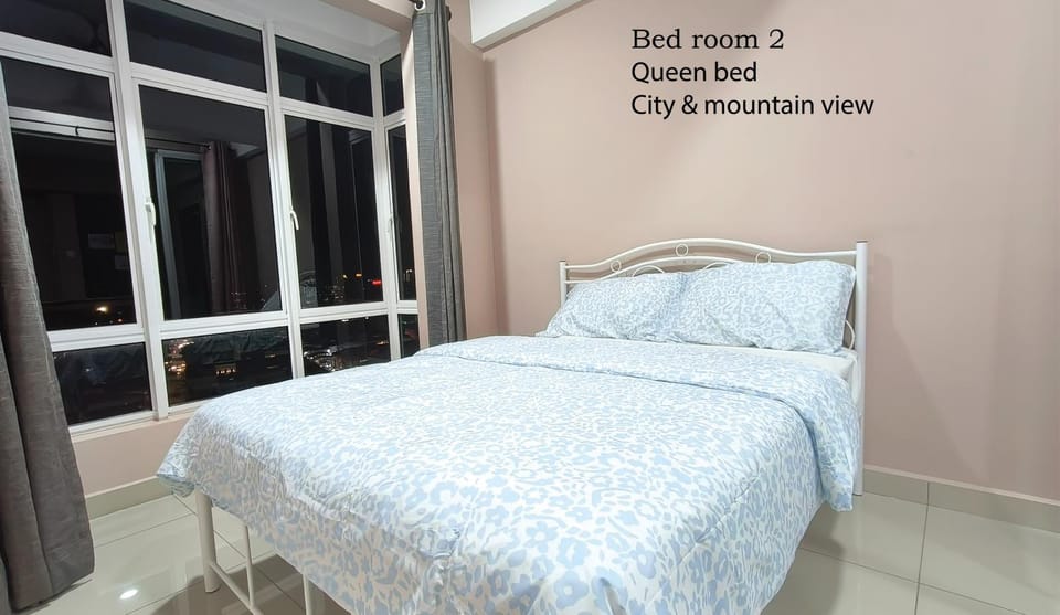 Bed, Bedroom, City view