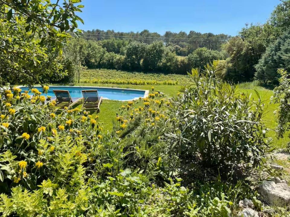 Spring, Day, Natural landscape, Garden, Garden view, Pool view, Swimming pool