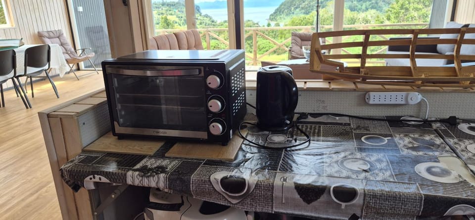 Kitchen or kitchenette, oven