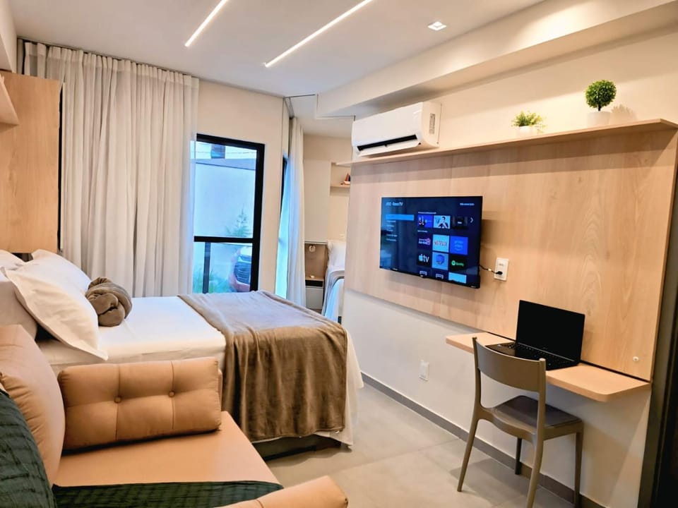 Studio para 4 com Varanda, Piscina Rooftop,No Centro,a 100m da Praia Apartment in Ipojuca